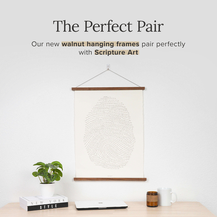 Free Walnut Hanging Frame God's Fingerprints