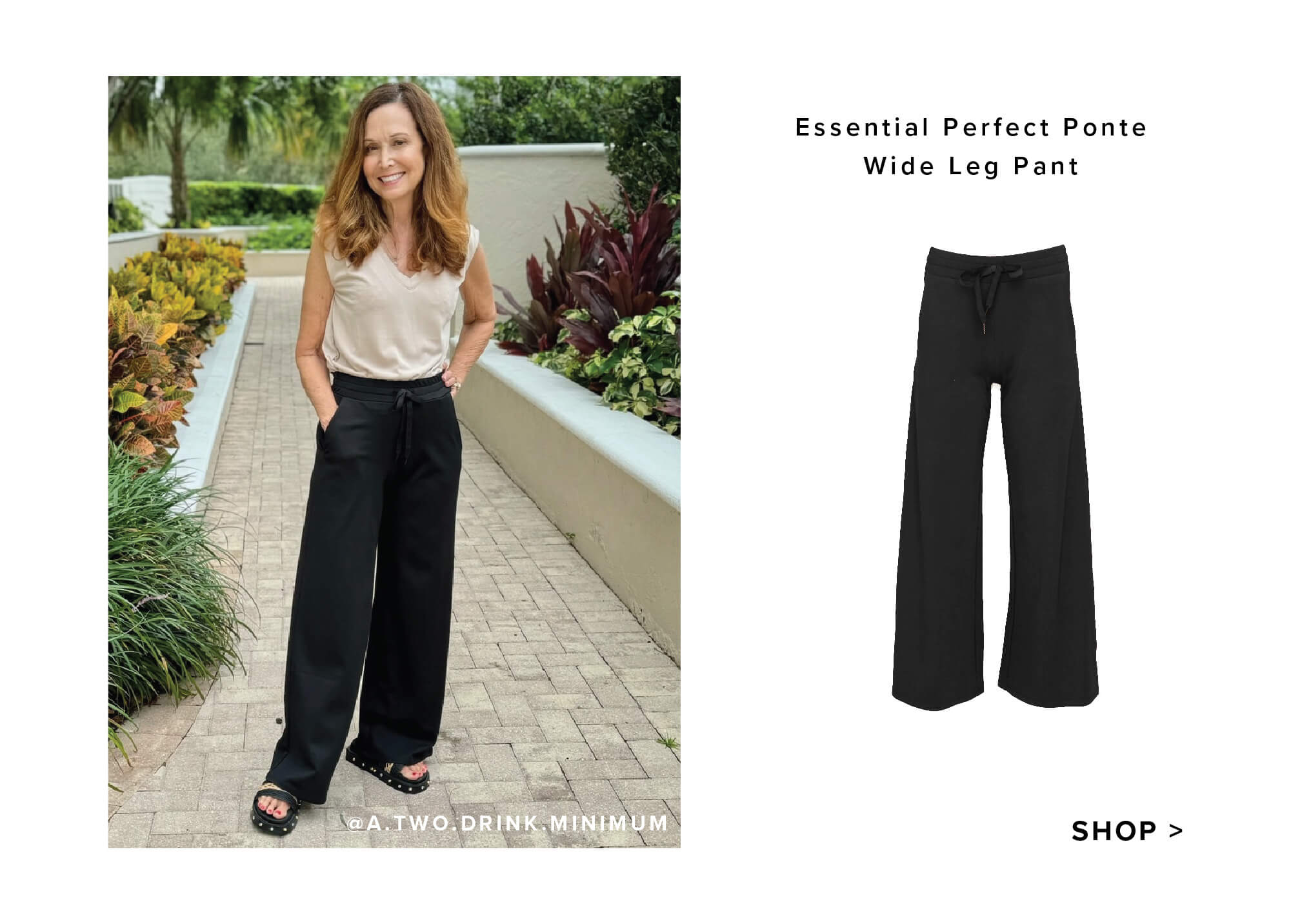 Essential Perfect Ponte Wide Leg Pant 