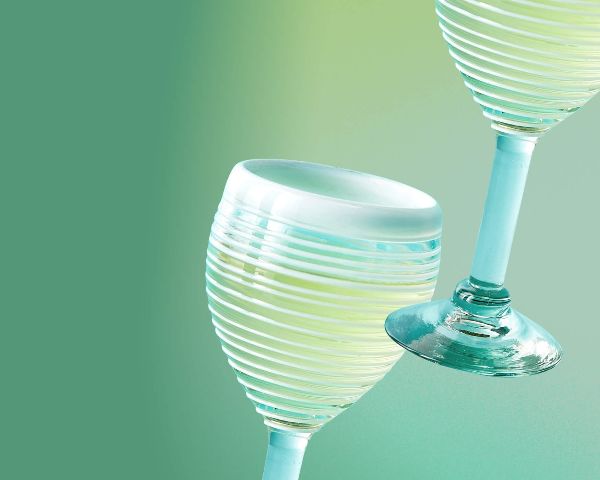 Tall Wine Glass - White Stripe