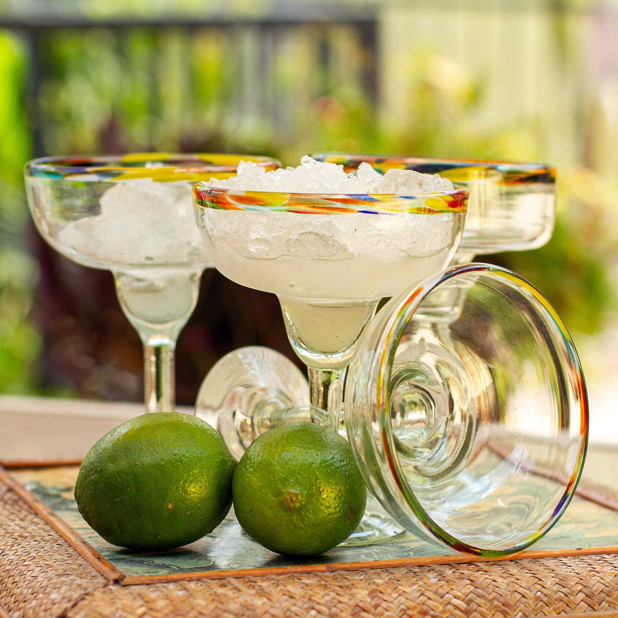 Handblown Margarita Glasses - Set of 6 - Confetti Path