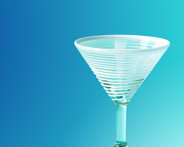 Extra large martini glass - white stripe