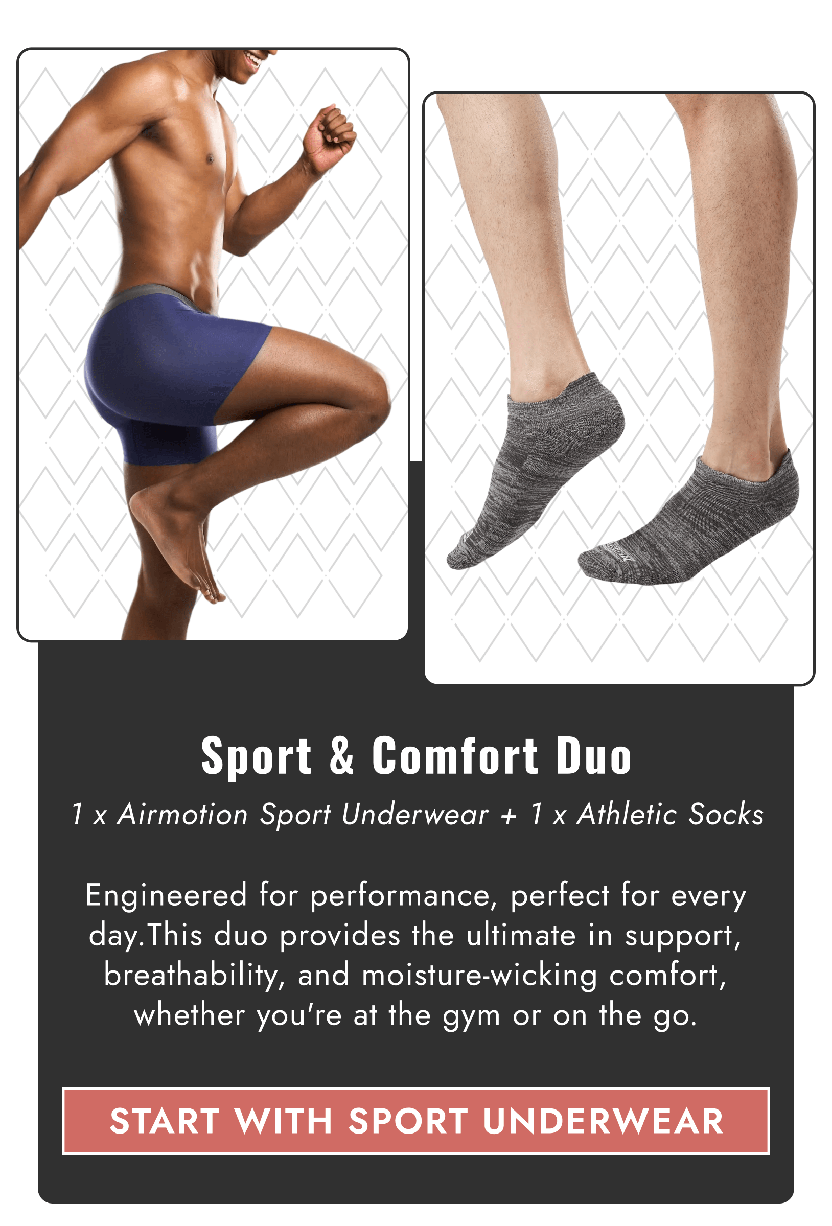1 x Airmotion Sport Underwear + 1 x Athletic Socks