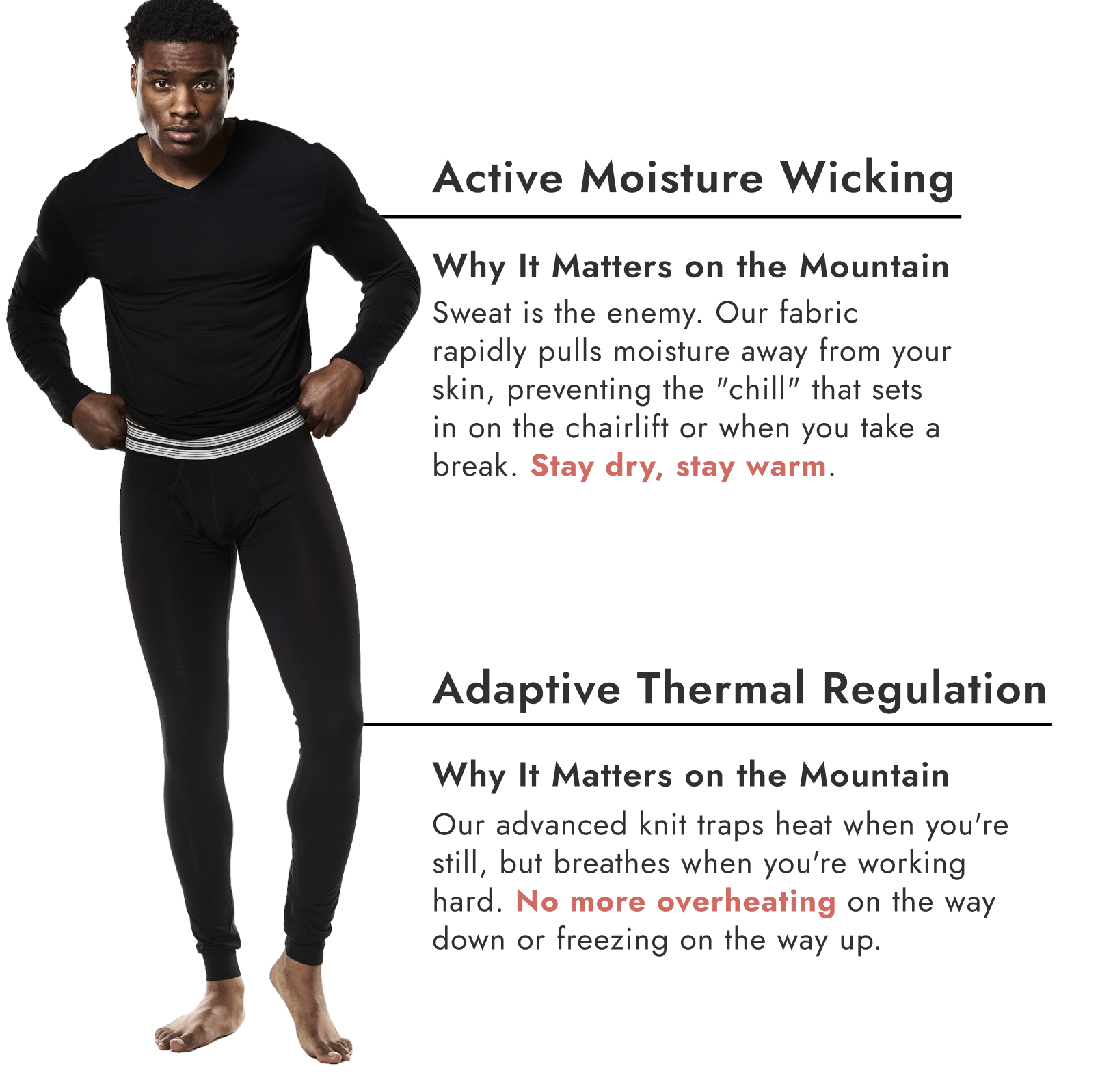 Active Moisture Wicking / Adaptive Thermal Regulation