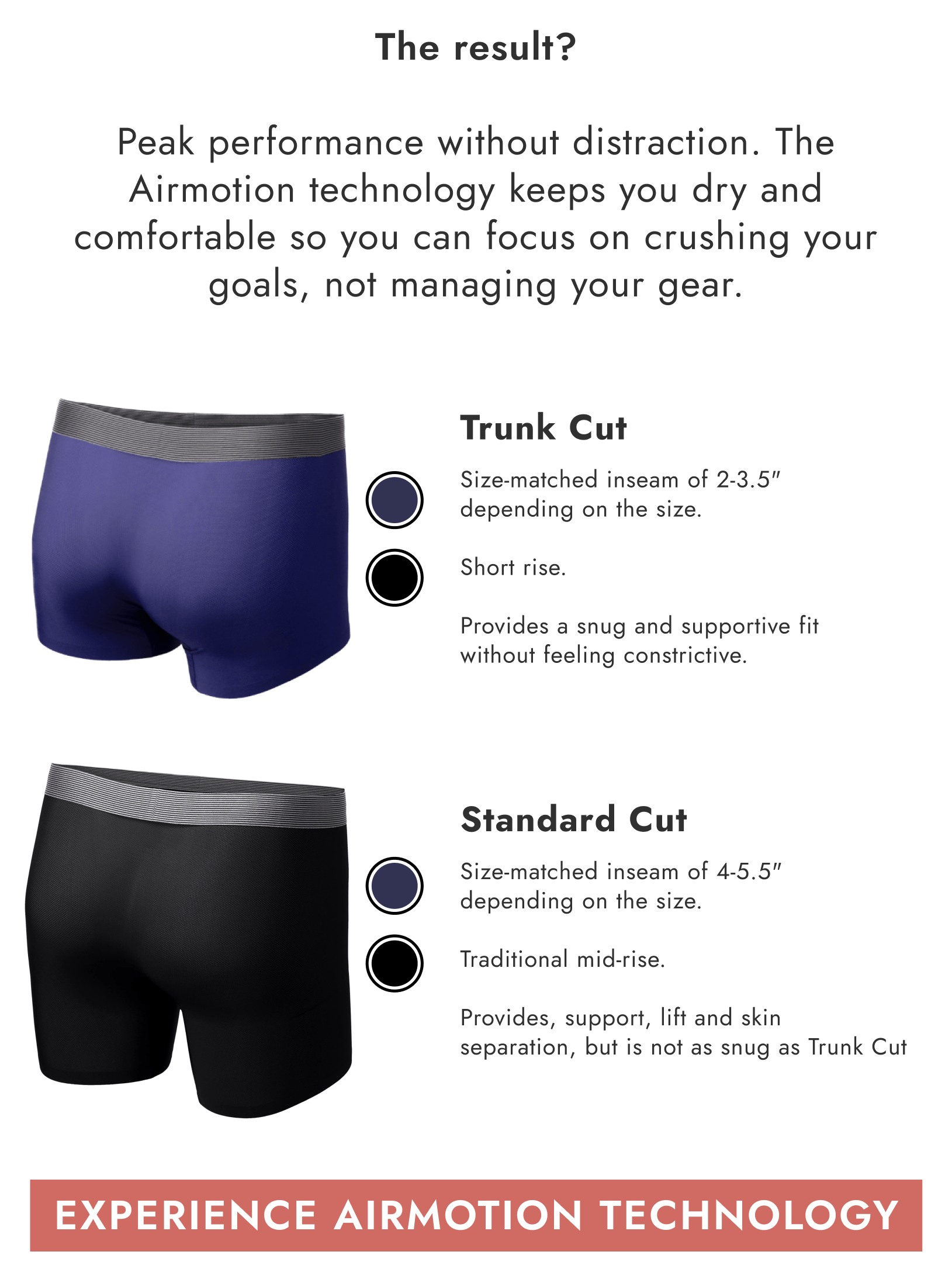 The result? Peak performance without distraction. The Airmotion technology keeps you dry and comfortable so you can focus on crushing your goals, not managing your gear.