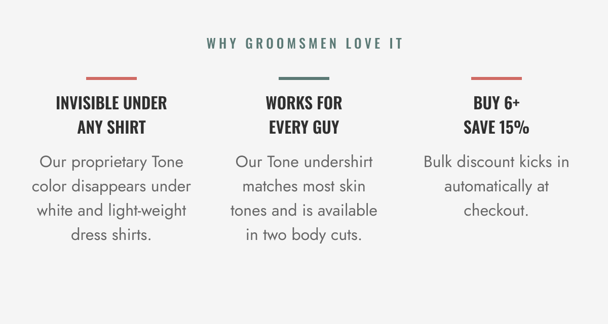 WHY GROOMSMEN LOVE IT