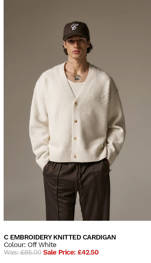 C EMBROIDERY KNITTED CARDIGAN