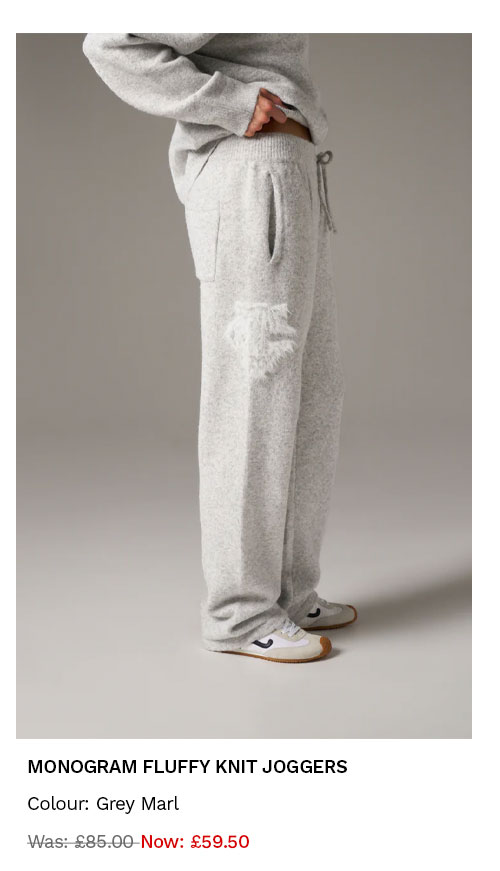 MONOGRAM FLUFFY KNIT JOGGERS