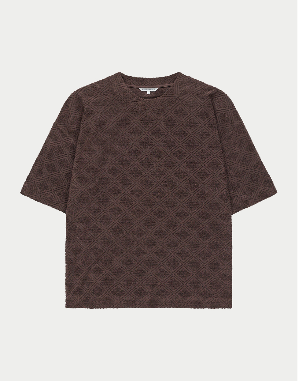 TOWELLING JACQUARD EMBLEM T-SHIRT