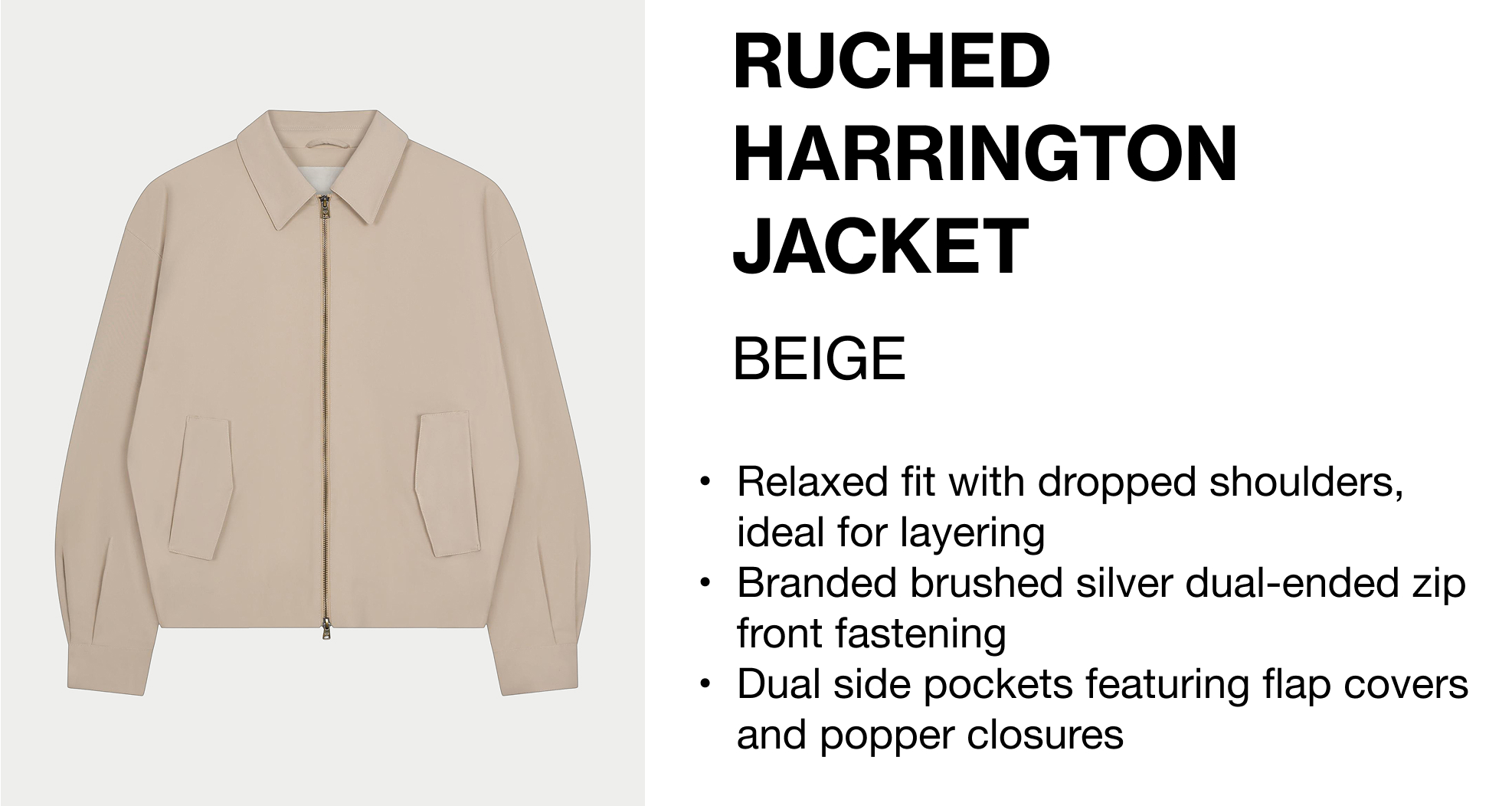RUCHED HARRINGTON JACKET
