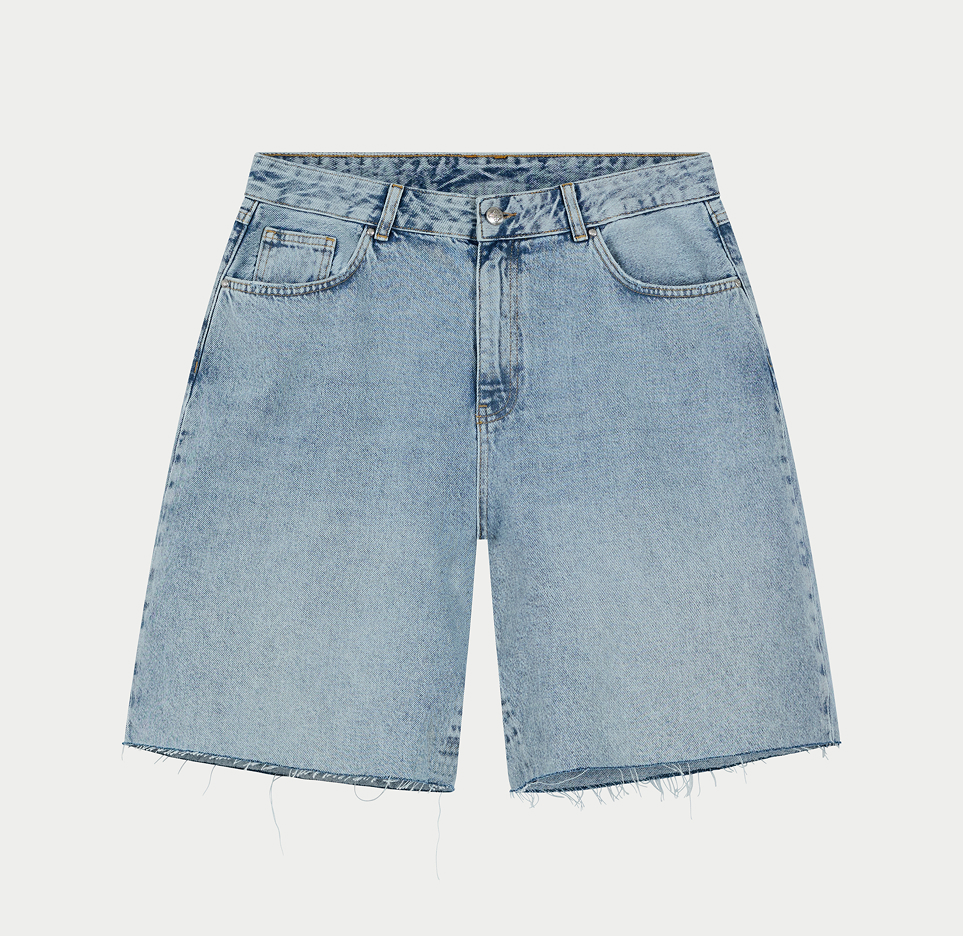 DENIM RAW EDGE SHORTS