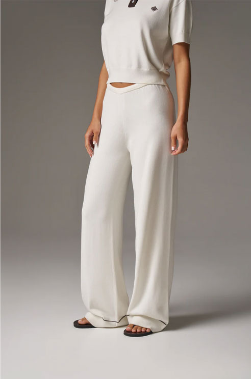 KNITTED PANEL TROUSERS