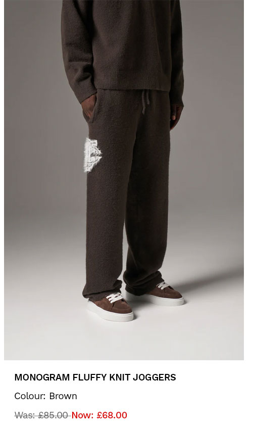 MONOGRAM FLUFFY KNIT JOGGERS