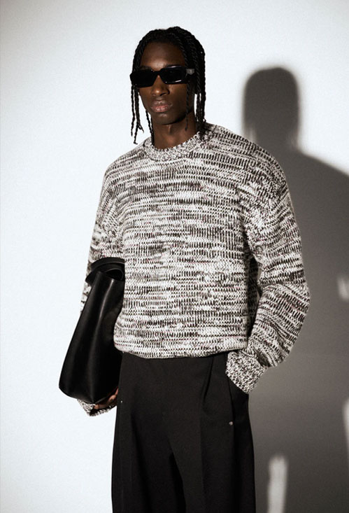 MIXED YARN KNITTED CREW