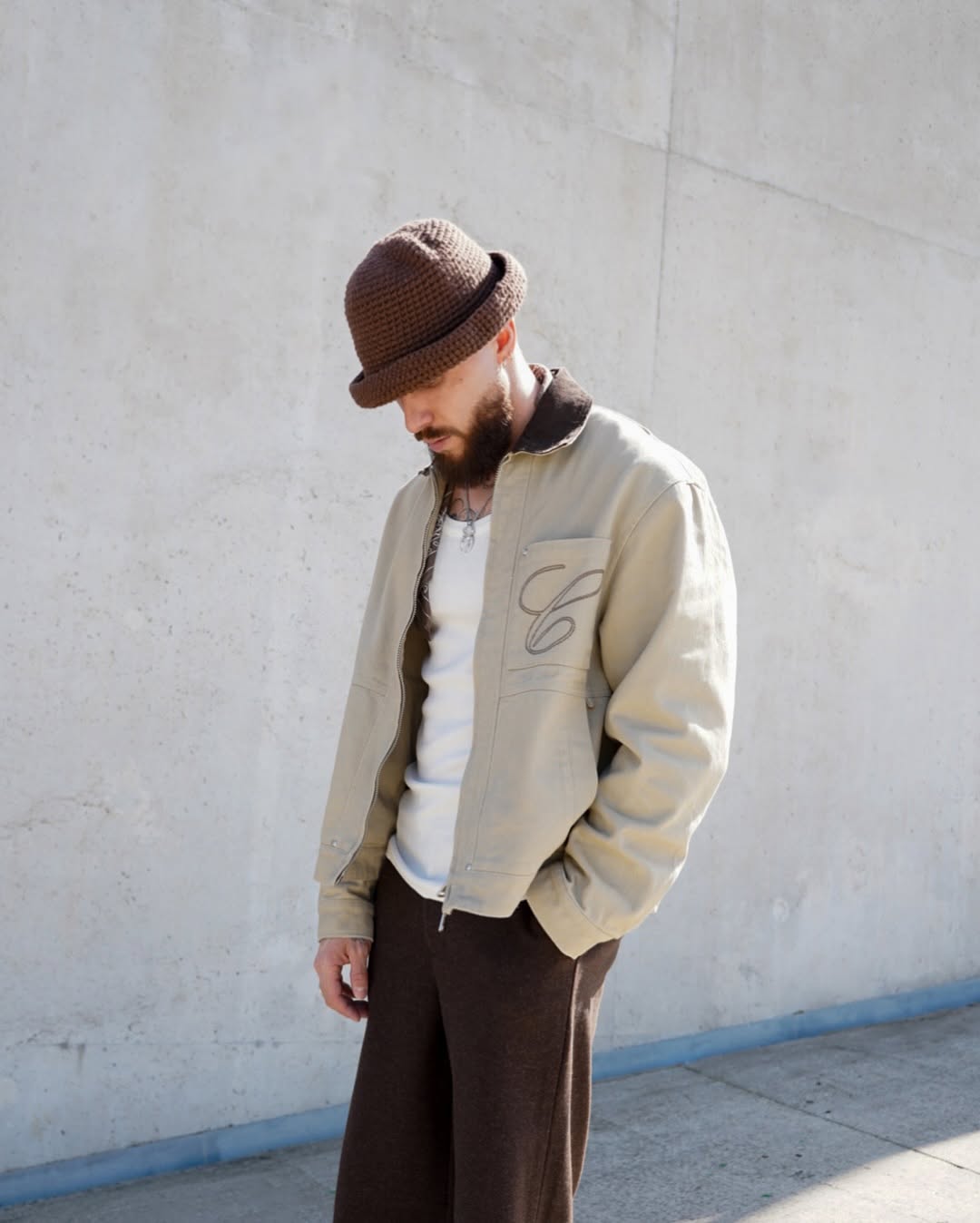 TWILL CONTRAST COLLAR JACKET