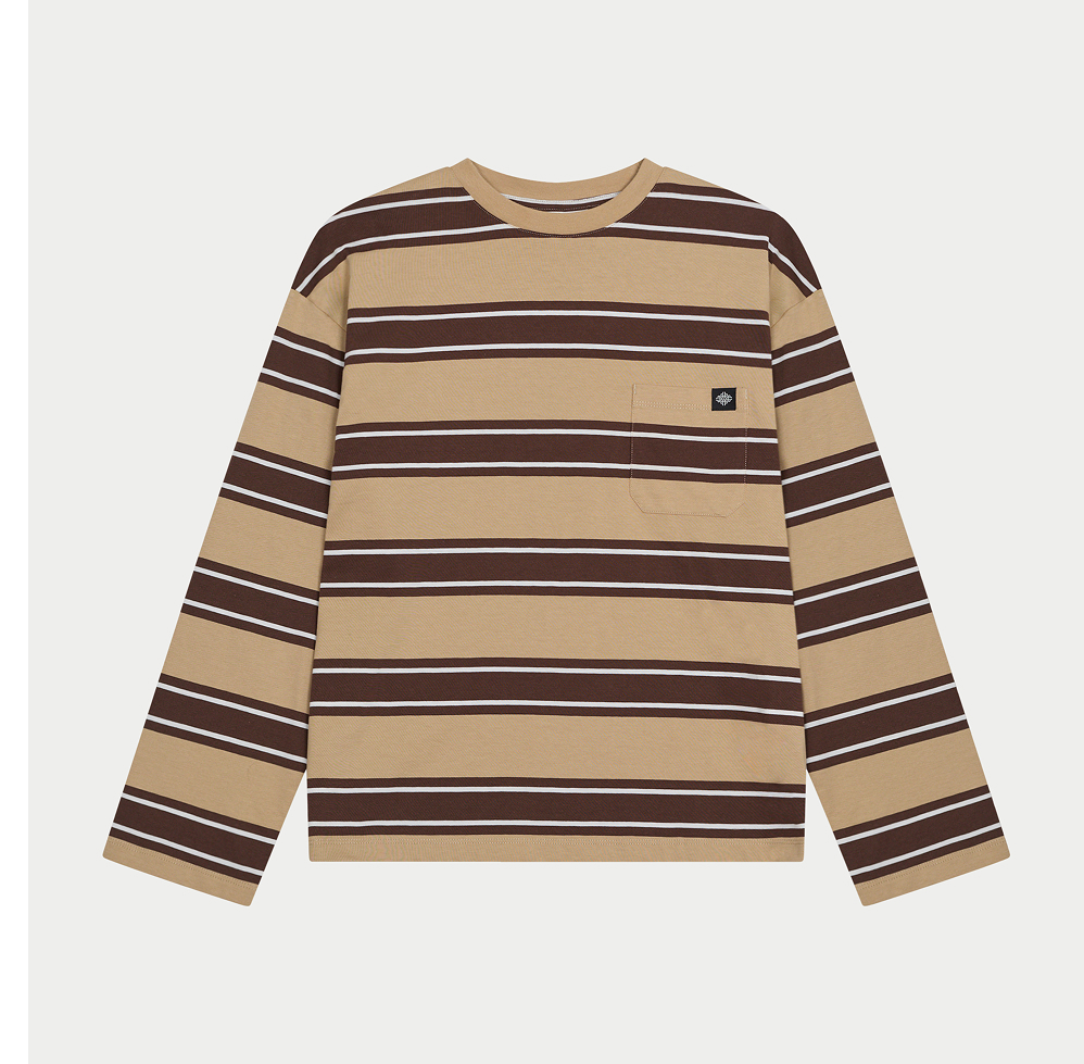 STRIPE POCKET LONG SLEEVE T SHIRT