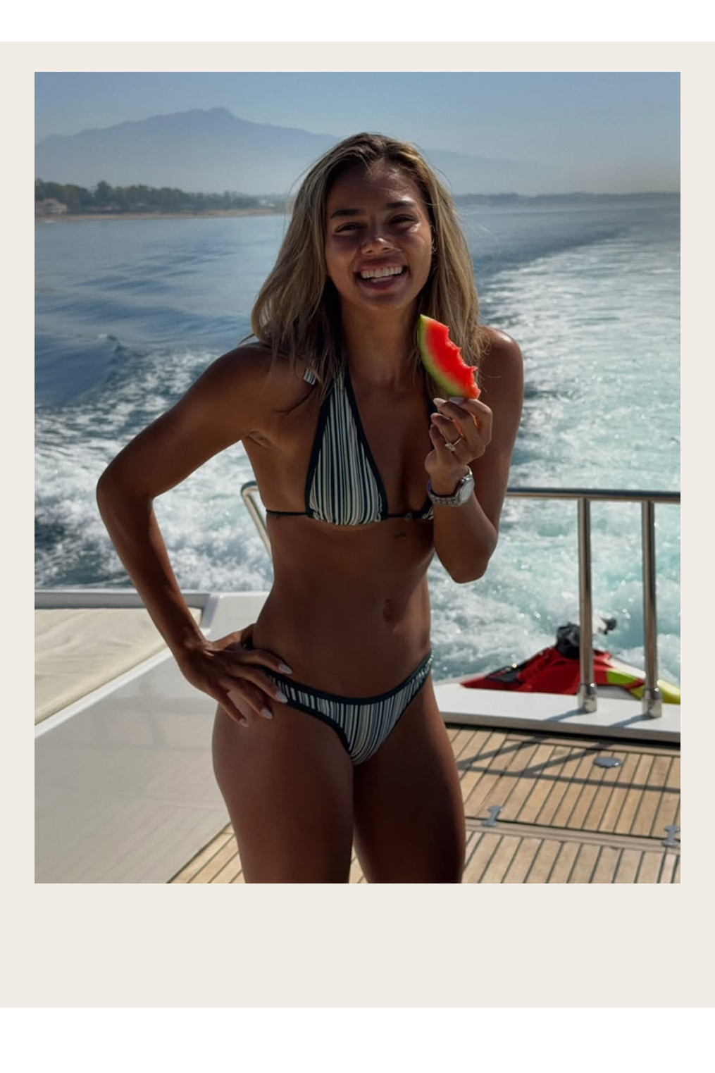 STRIPE TRIANGLE BIKINI TOP