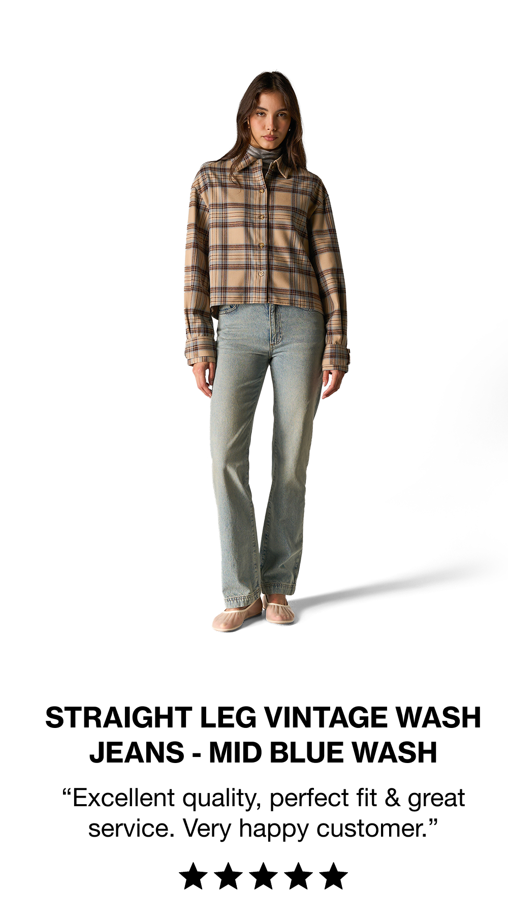 STRAIGHT LEG VINTAGE WASH JEANS