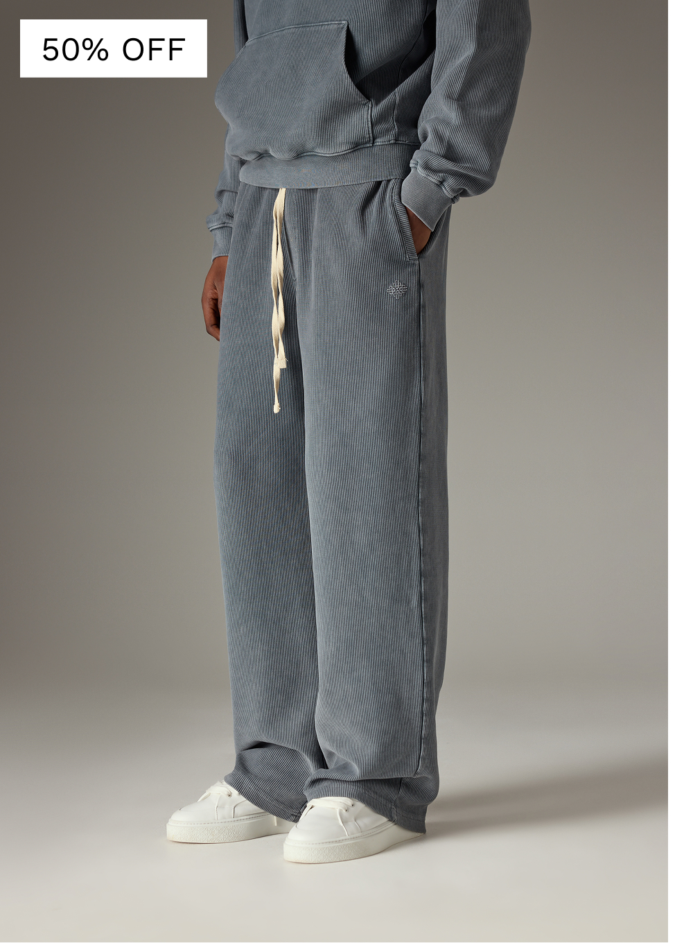 HEAVYWEIGHT WASHED RIBBED JERSEY JOGGERS