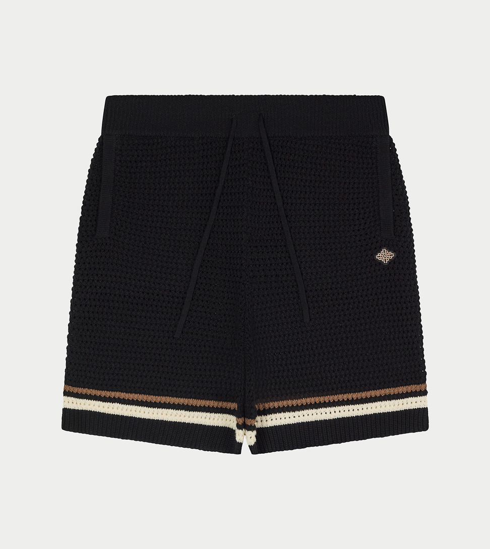 CROCHET KNITTED STRIPE SHORTS