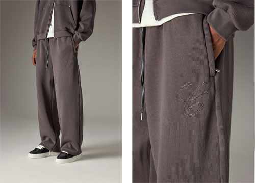 KNIT CONTRAST DRAWCORDS RELAXED JOGGERS