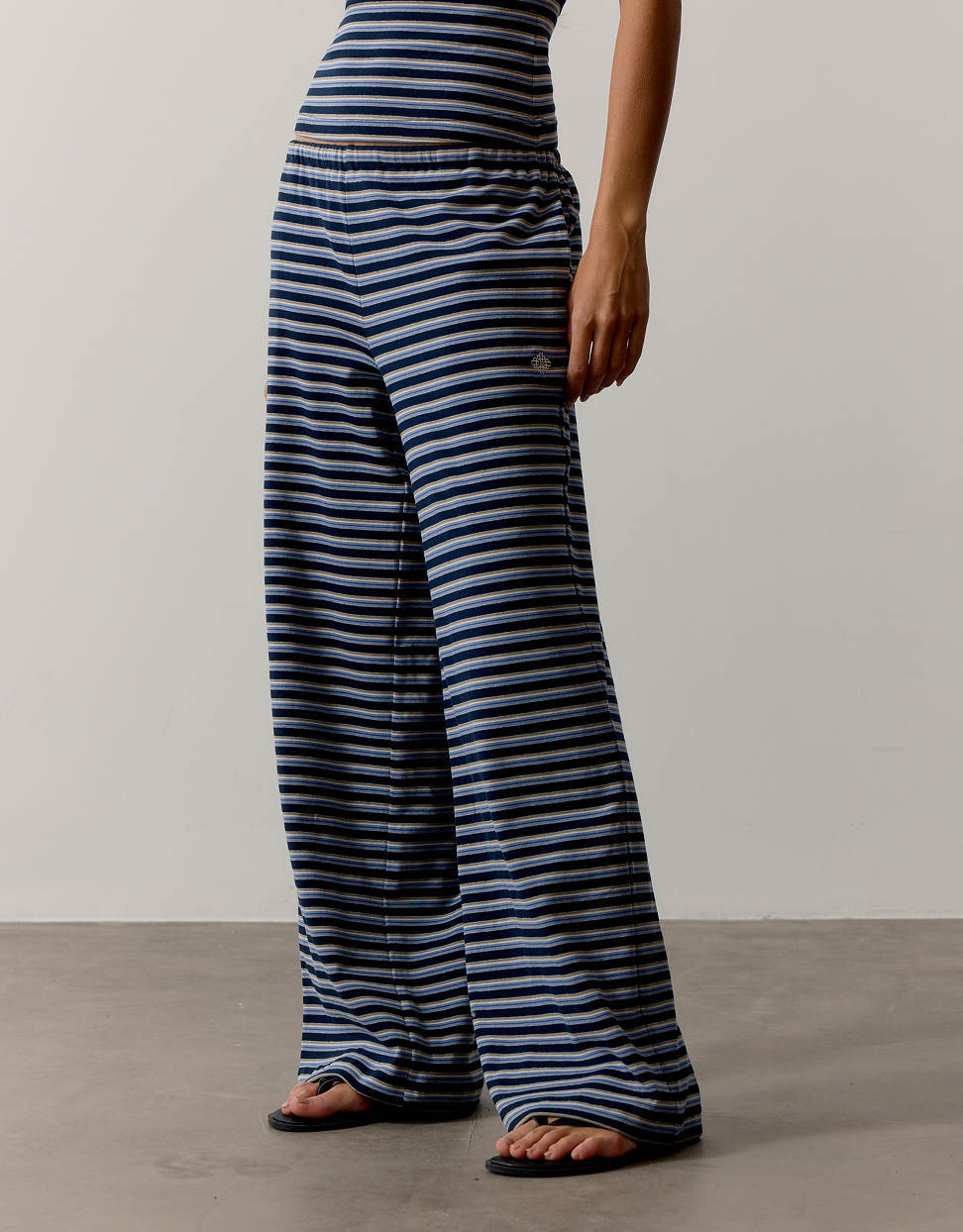 STRIPE BRUSHED COTTON TROUSERS