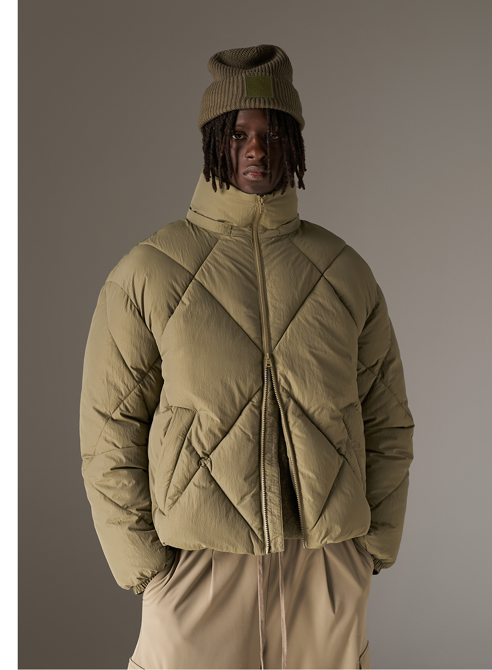 DIAMOND QUILTED PUFFER COAT