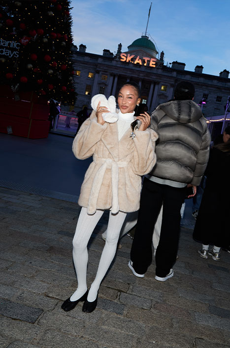 BELTED FAUX FUR HOODED COAT