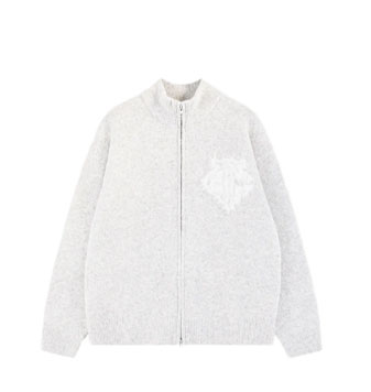 MONOGRAM FLUFFY KNIT ZIP THROUGH
