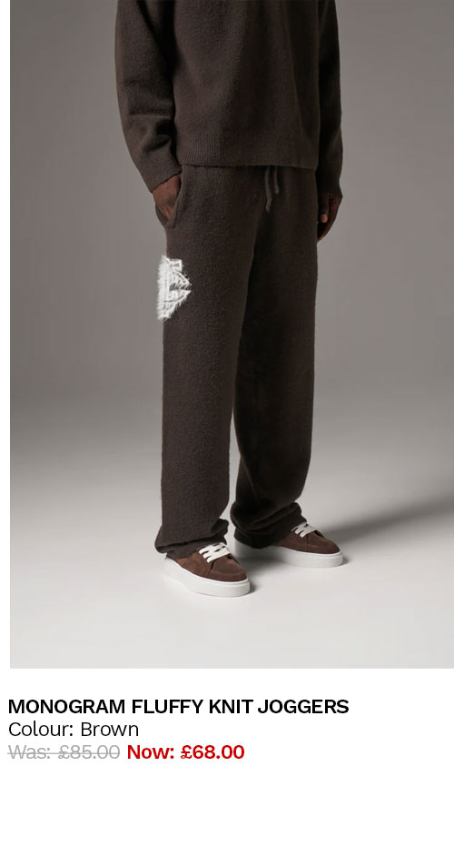 MONOGRAM FLUFFY KNIT JOGGERS