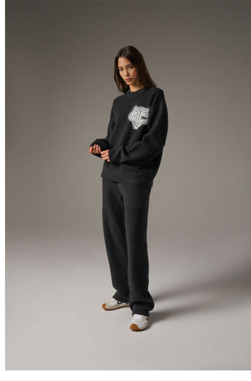 MONOGRAM FLUFFY KNIT JOGGERS