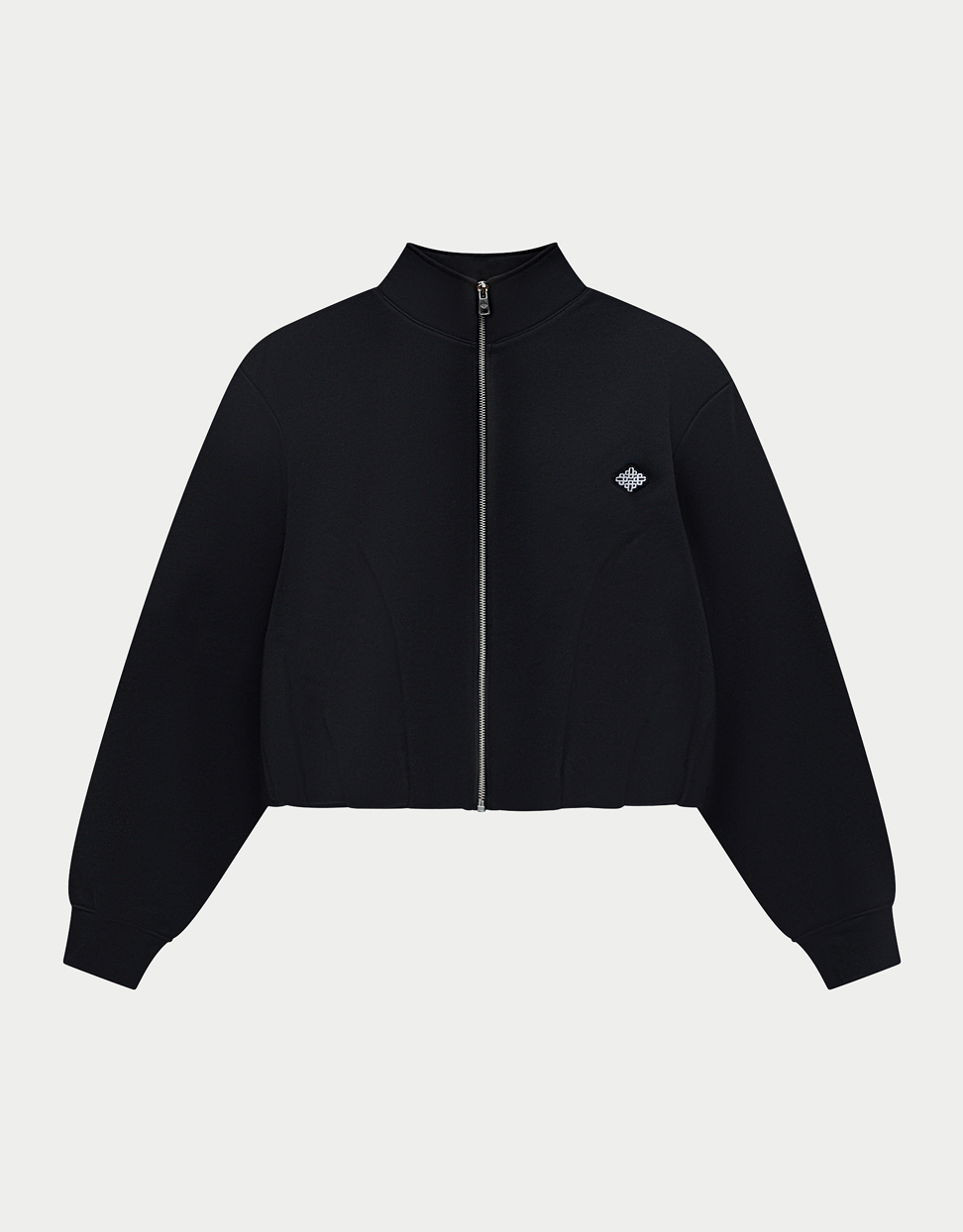 FUNNEL NECK BALLOON HEM ZIP THROUGH