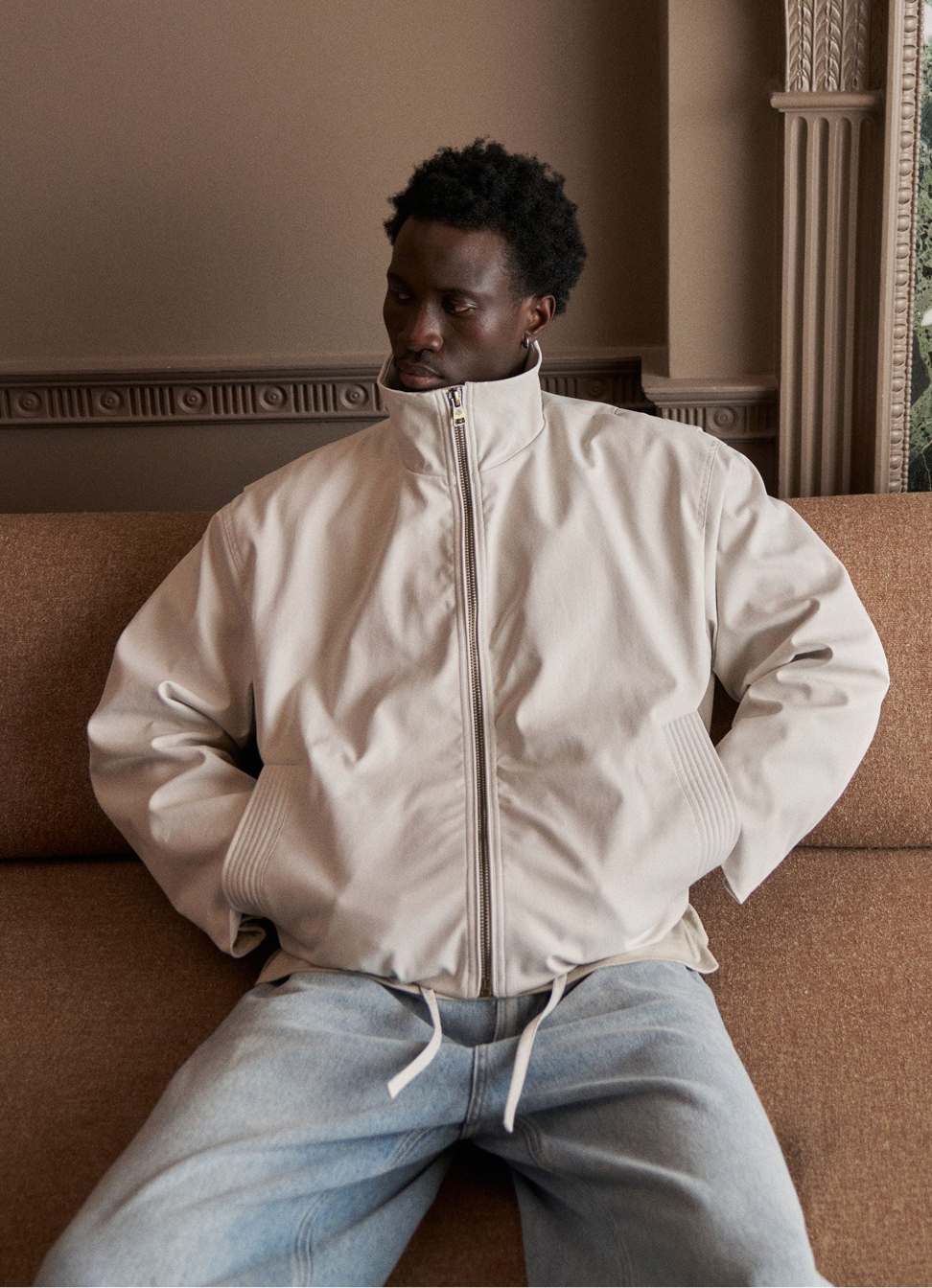 FUNNEL NECK HARRINGTON JACKET