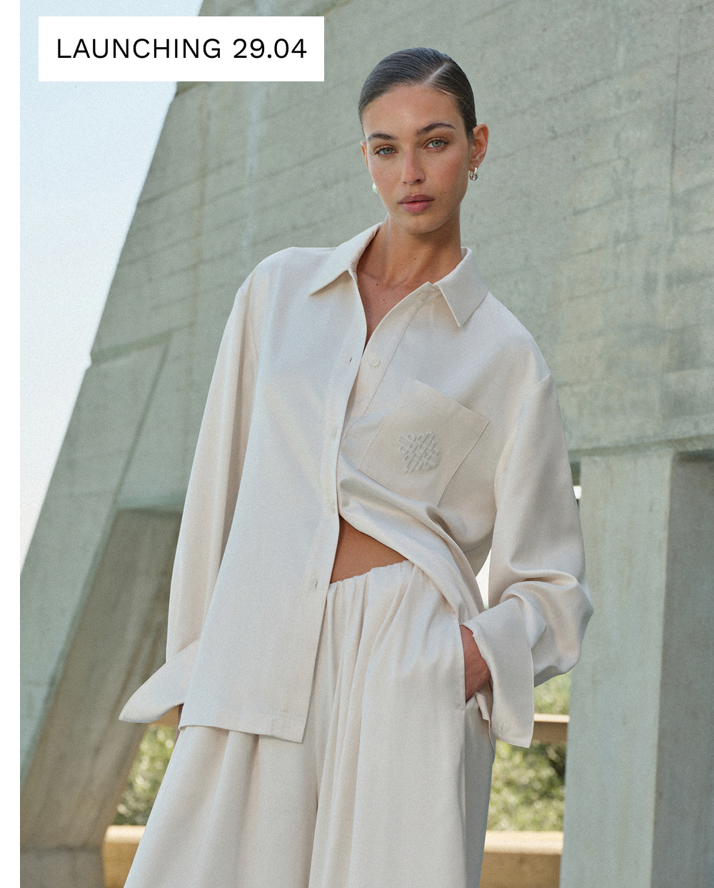 TIE BACK SATIN SHIRT