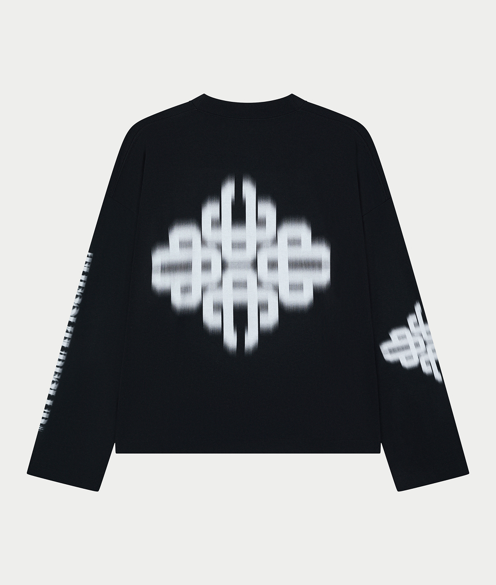 MOTION BLURRED LONG SLEEVE T-SHIRT