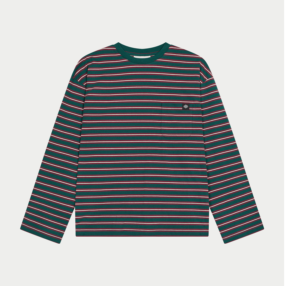 STRIPE POCKET LONG SLEEVE T SHIRT