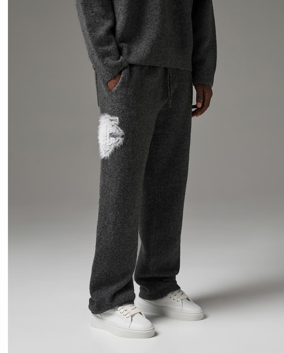 MONOGRAM FLUFFY KNIT JOGGERS