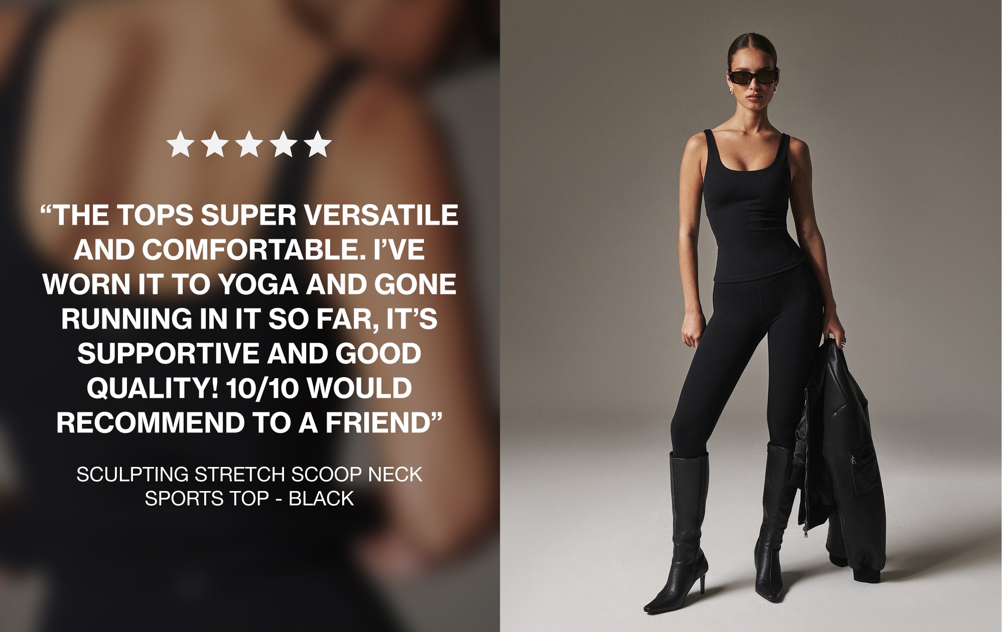 SCULPTING STRETCH SCOOP NECK SPORTS TOP