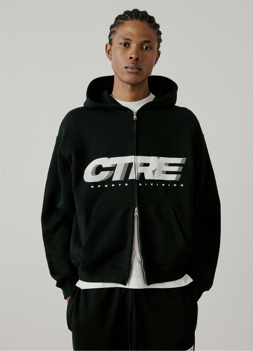 RETRO SPORT CTRE GRAPHIC ZIP THROUGH HOODIE