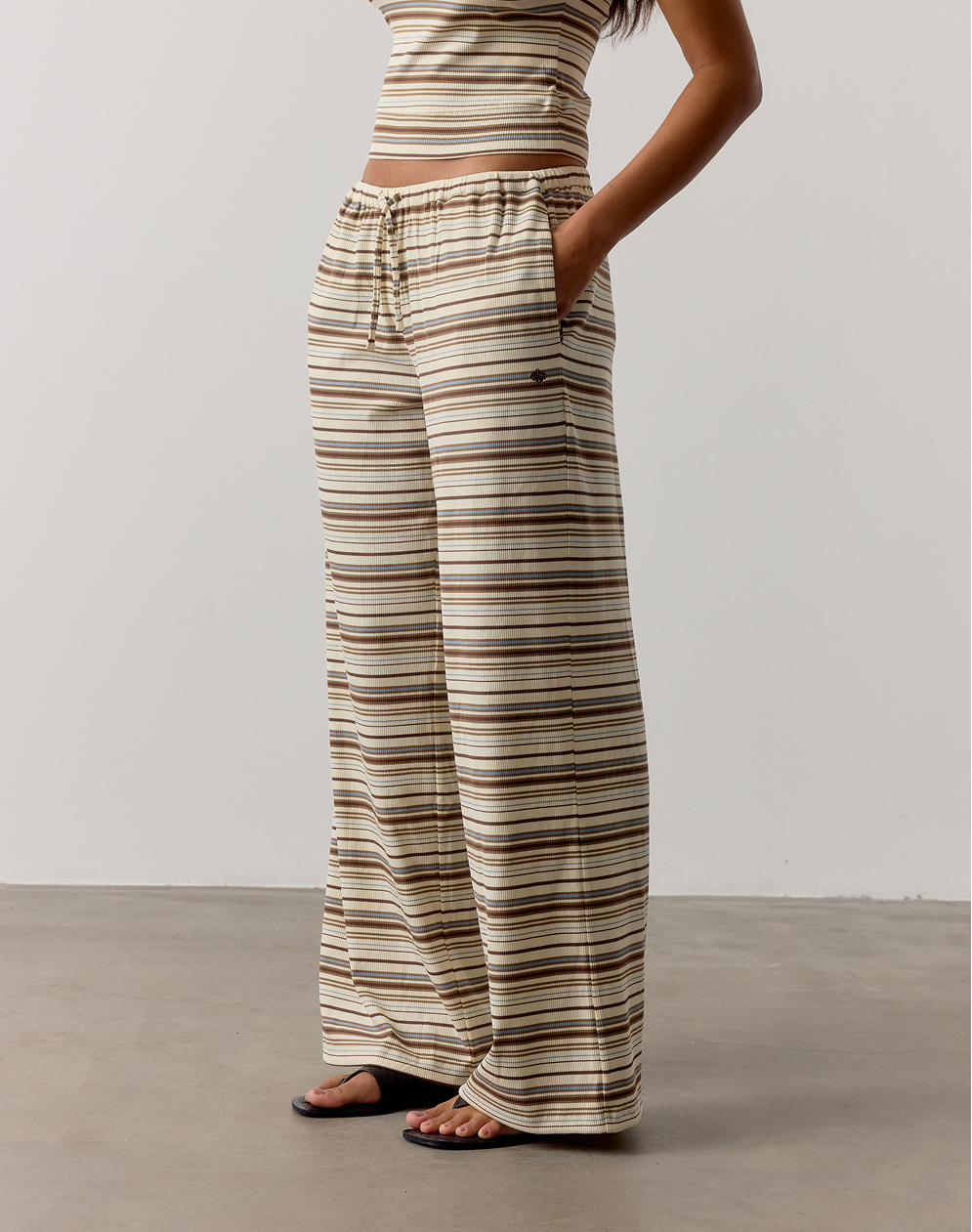 STRIPE WIDE LEG TROUSERS