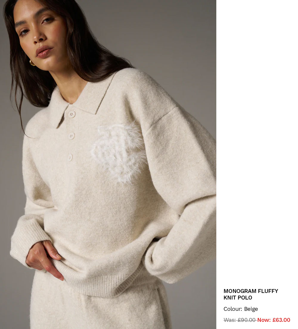 MONOGRAM FLUFFY KNIT POLO