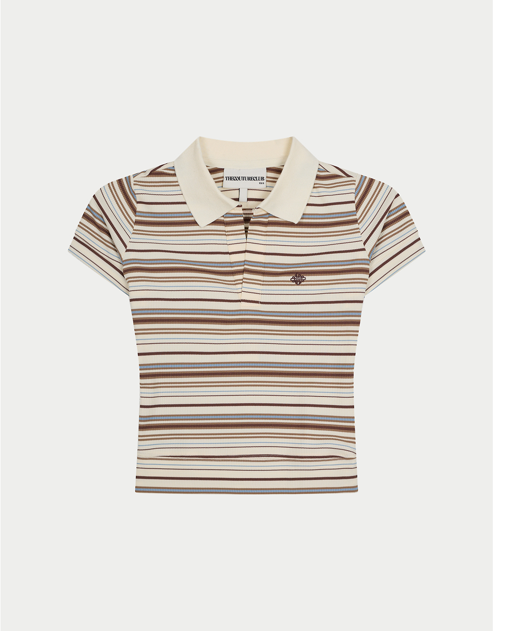 STRIPE SHORT SLEEVE POLO TOP