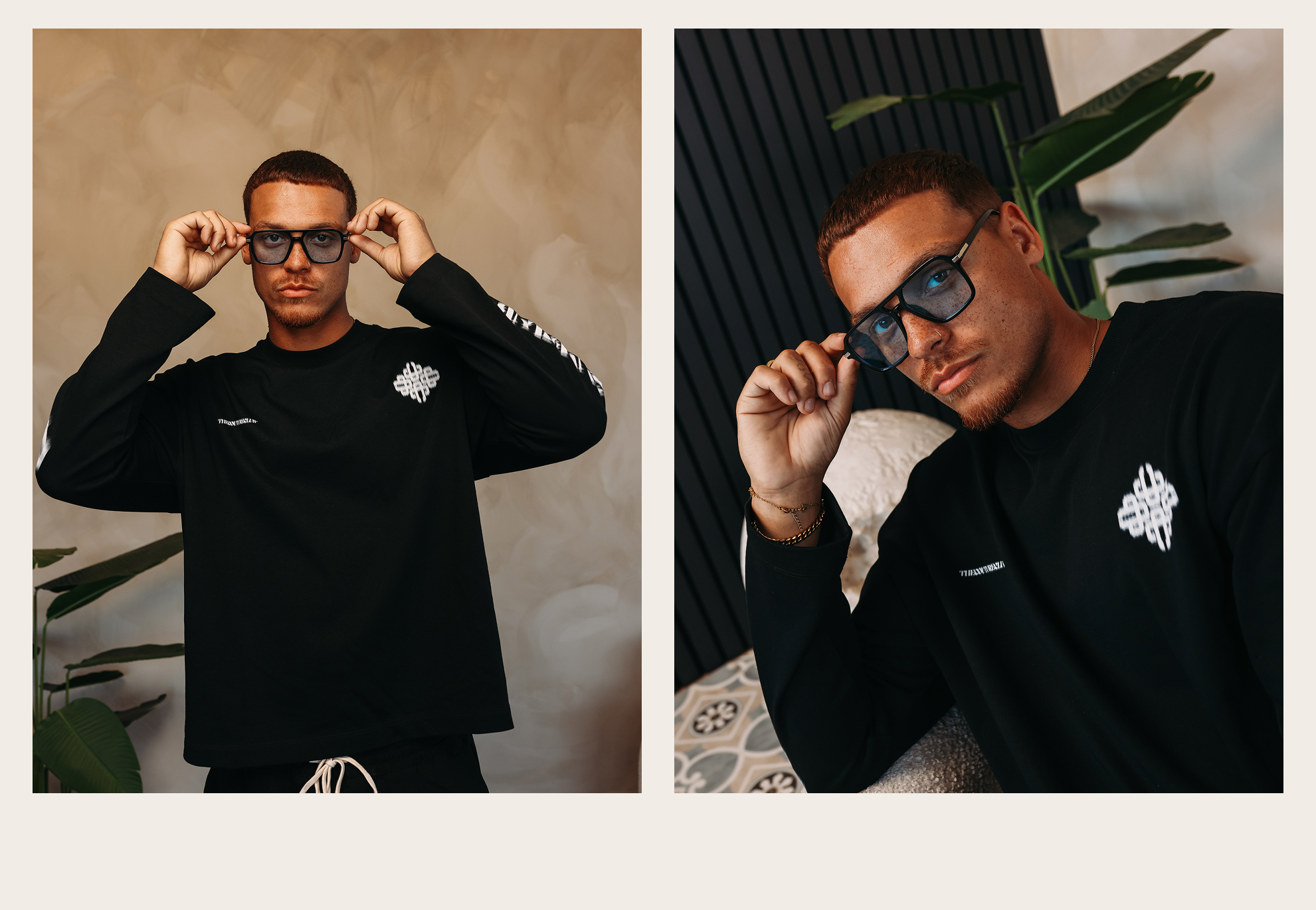 MOTION BLURRED LONG SLEEVE T-SHIRT