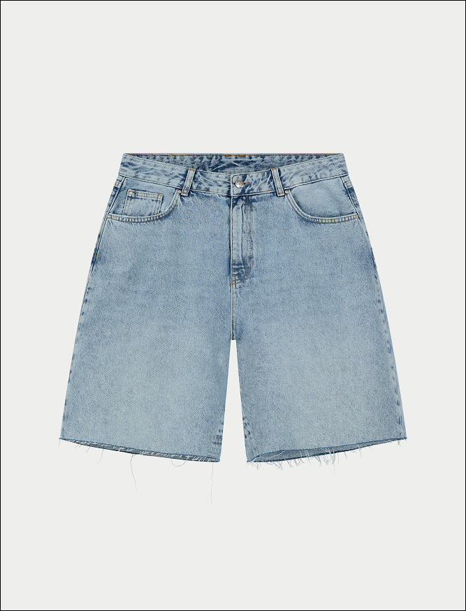 DENIM RAW EDGE SHORTS
