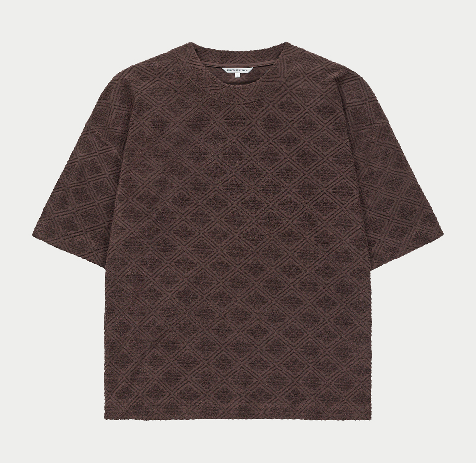 TOWELLING JACQUARD EMBLEM T-SHIRT