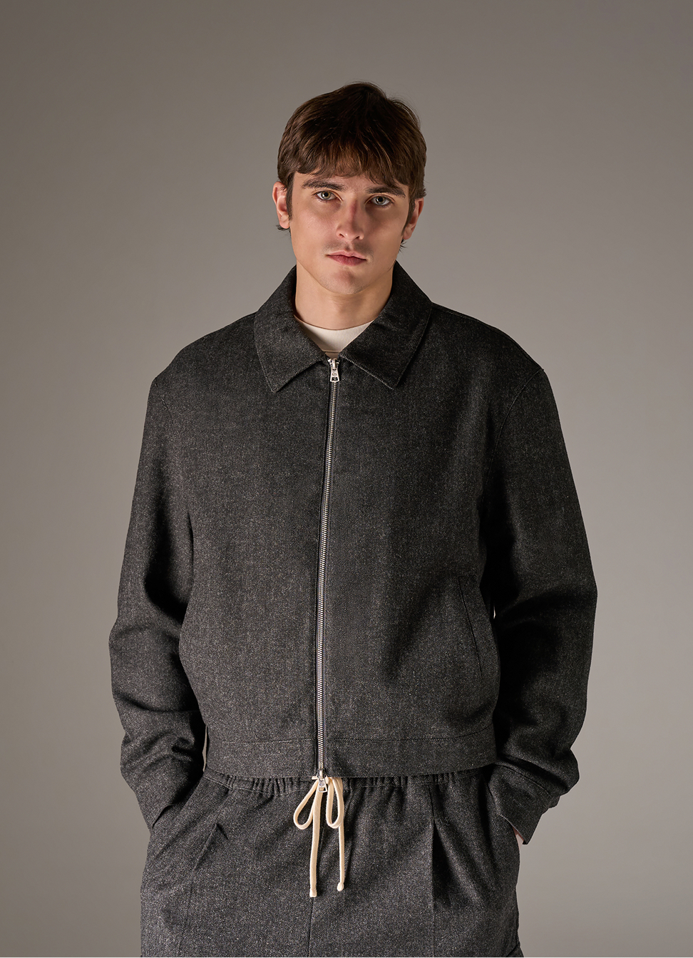 TAILORED HERRINGBONE JACKET