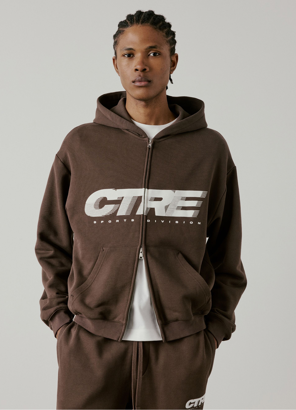 RETRO SPORT CTRE GRAPHIC ZIP THROUGH HOODIE