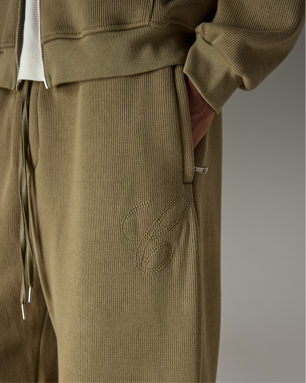 KNIT CONTRAST DRAWCORDS RELAXED JOGGERS