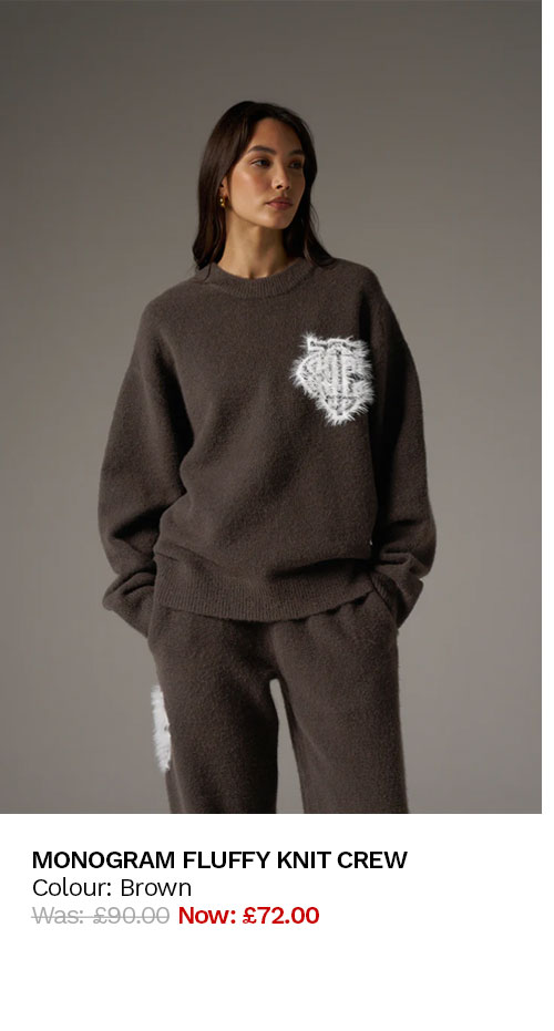 MONOGRAM FLUFFY KNIT CREW