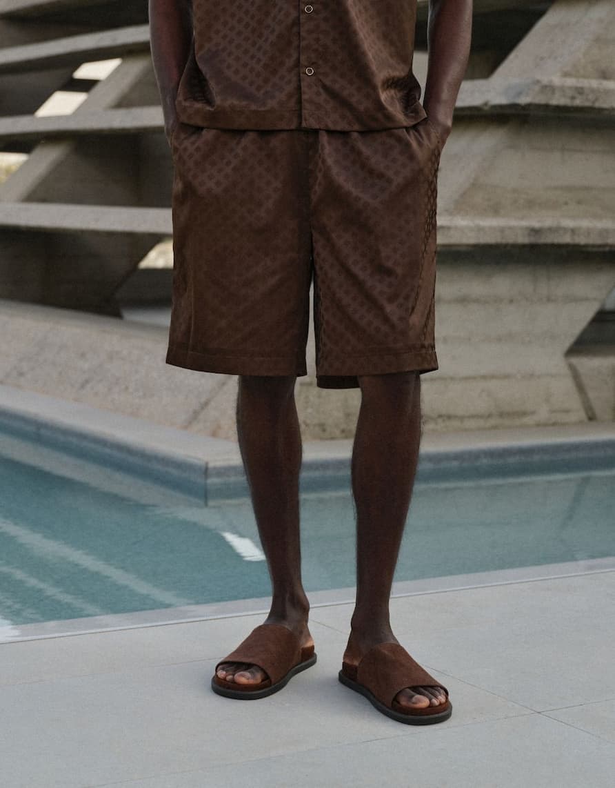 SATIN JACQUARD SHORTS