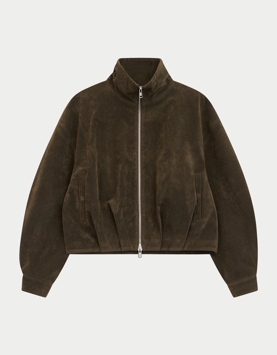 SUEDE FUNNEL NECK JACKET